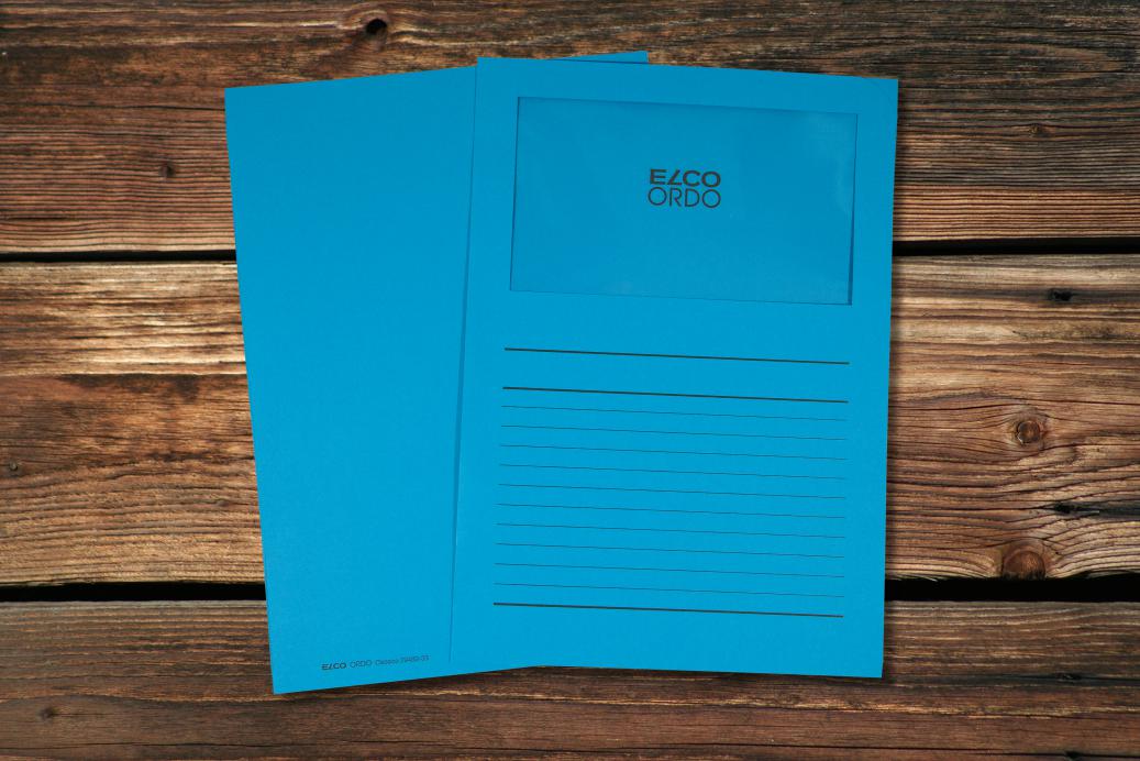 Ordnungsmappen mit Sichtfenster und Linien 220x310 mm Königsblau 120 g/qm